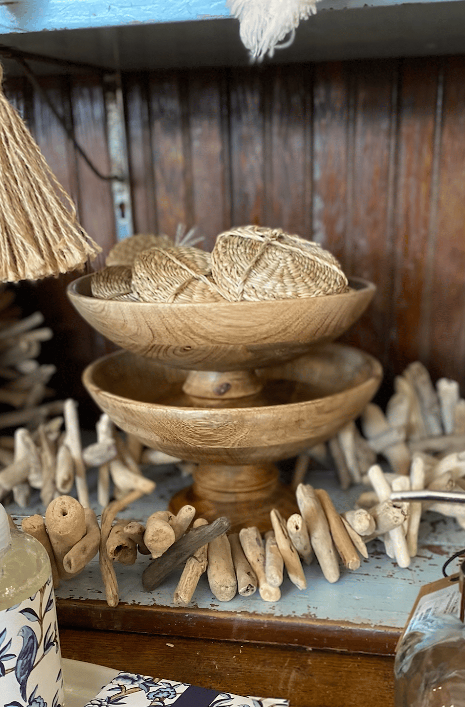 Classic Wood Pedestal Bowl - The Coral Palm LLC