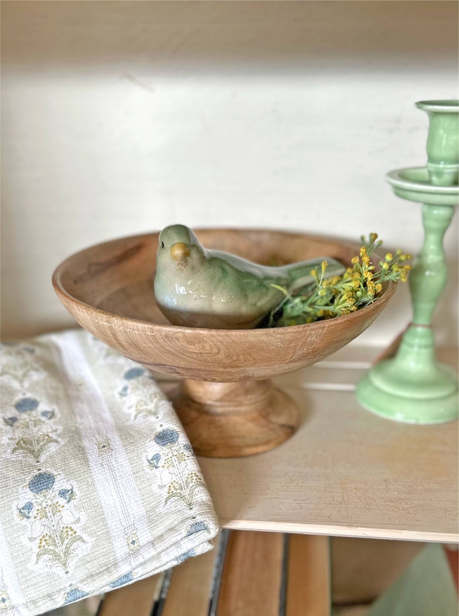 Classic Wood Pedestal Bowl - The Coral Palm LLC