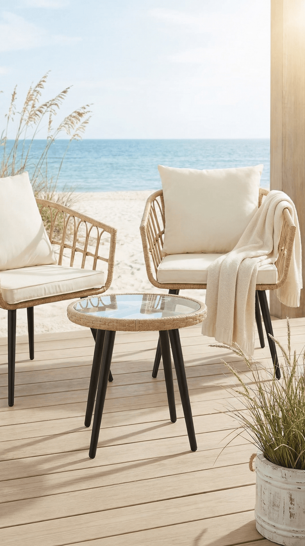 Coastal Haven Rattan Bistro Set - The Coral Palm LLC