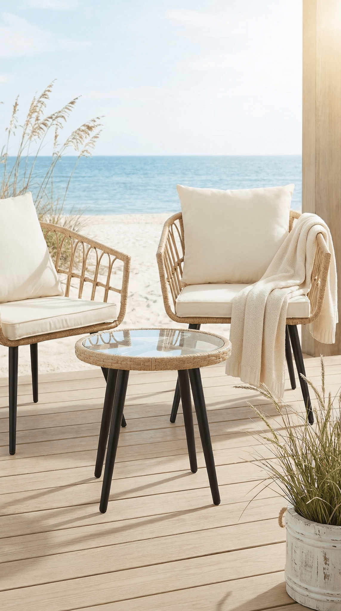 Coastal Haven Rattan Bistro Set - The Coral Palm LLC