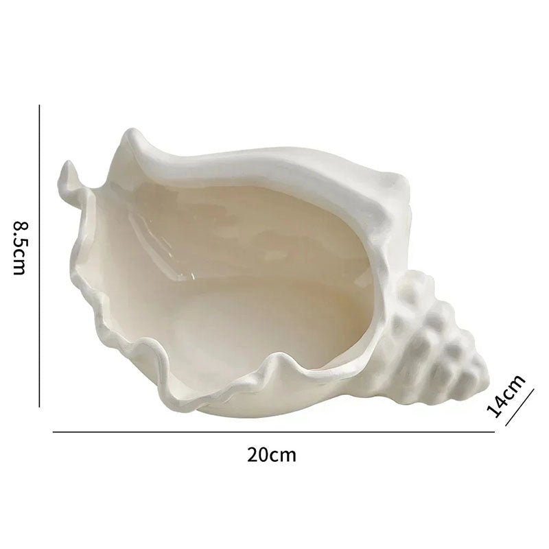 Conch Shell Jewelry Tray - Ceramic Coastal Storage Accent - The Coral Palm LLC