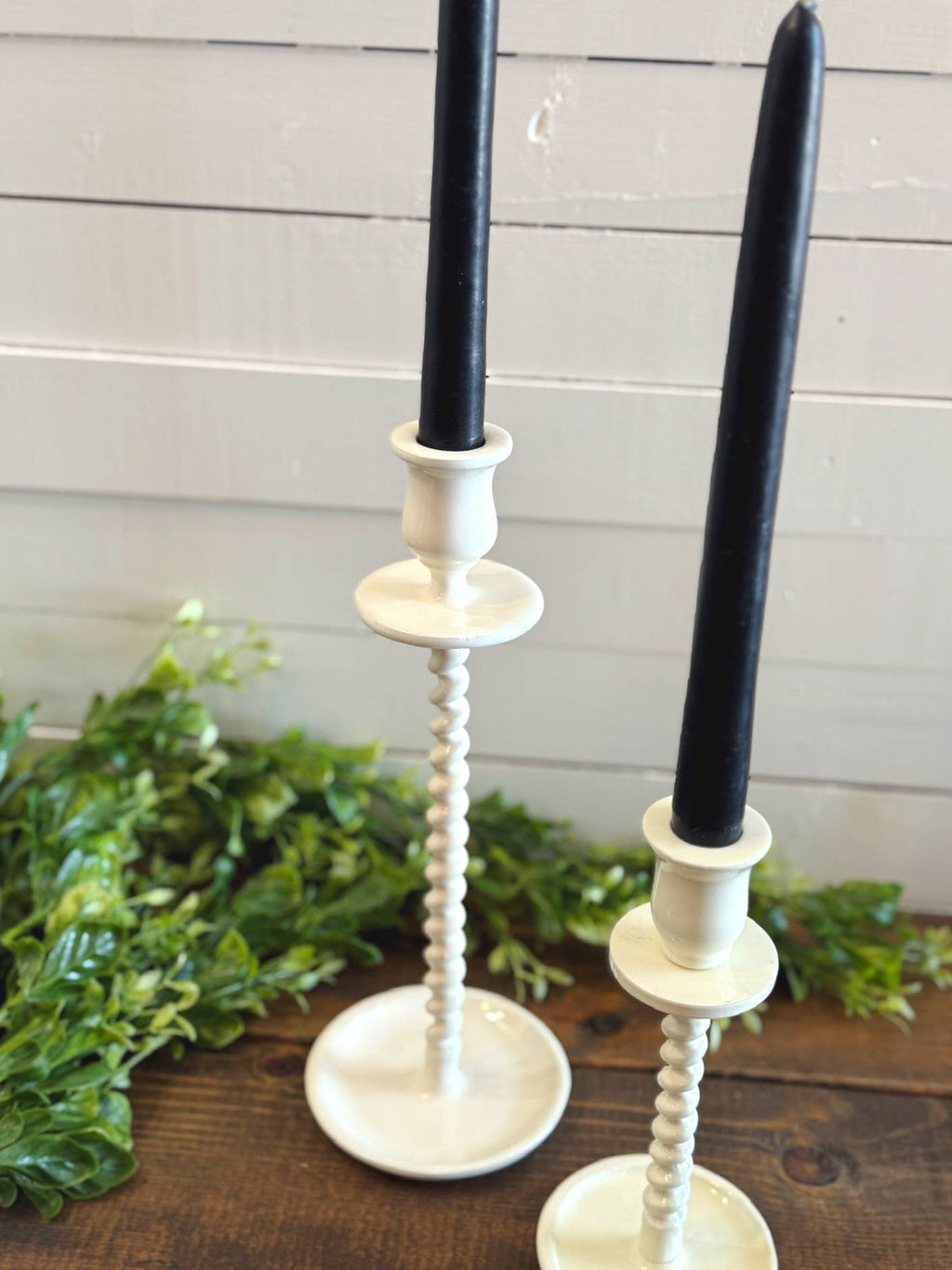 Corkscrew Taper Holder Off - White Large - The Coral Palm LLC