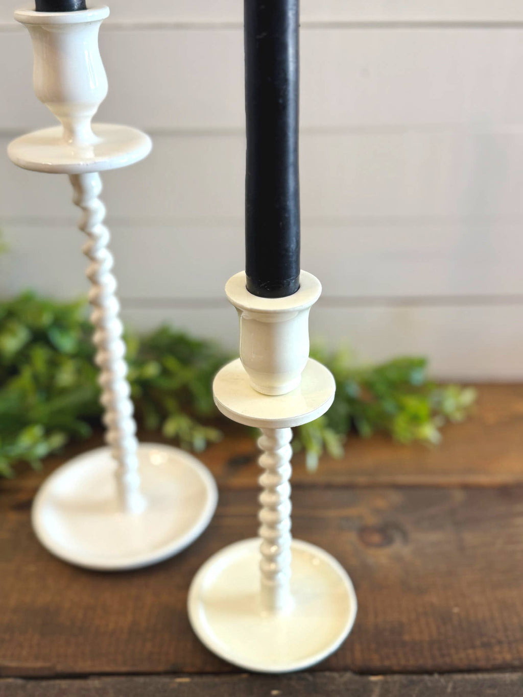 Corkscrew Taper Holder Off - White Small - The Coral Palm LLC