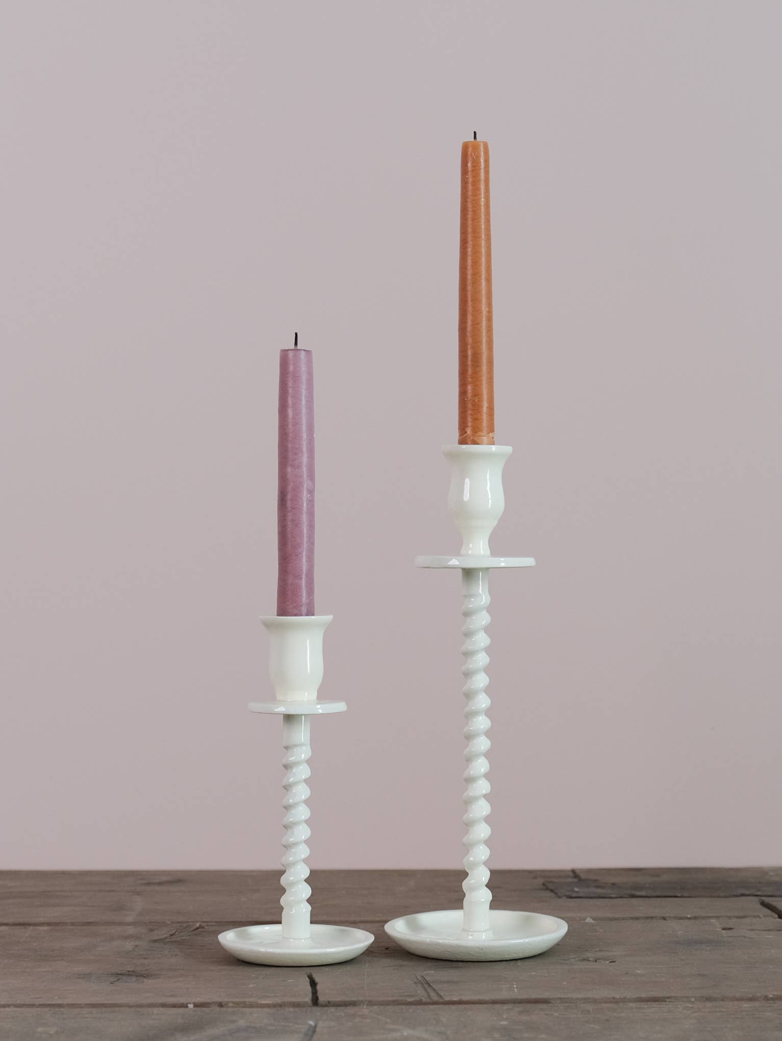 Corkscrew Taper Holder Off - White Small - The Coral Palm LLC