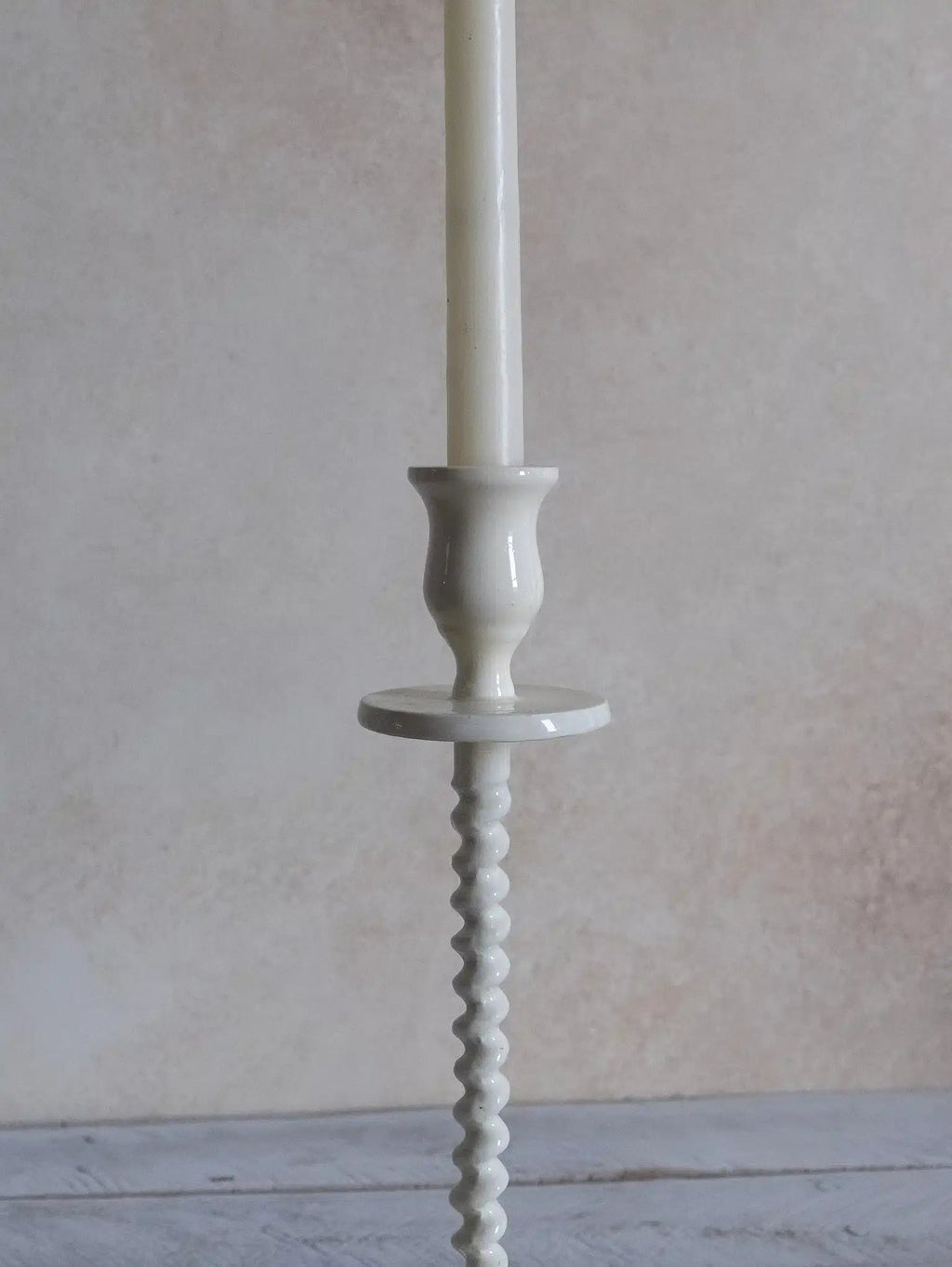 Corkscrew Taper Holder Off - White Small - The Coral Palm LLC