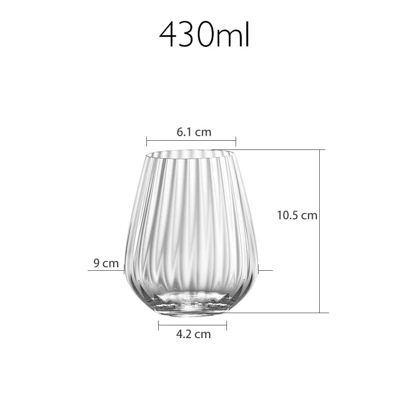 Corrugated Wine Glasses (Set of 4) | Ribbed Glassware - The Coral Palm LLC