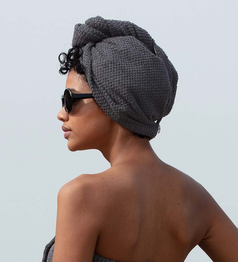 Cotton Hair Drying Towel Wrap - The Coral Palm LLC