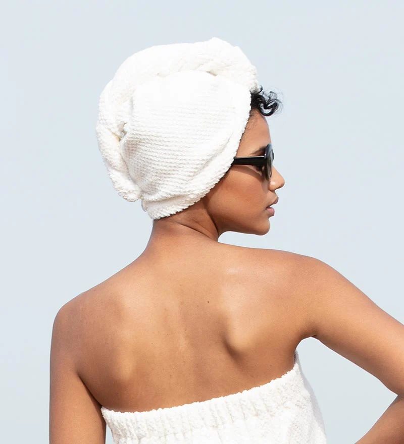 Cotton Hair Drying Towel Wrap - The Coral Palm LLC