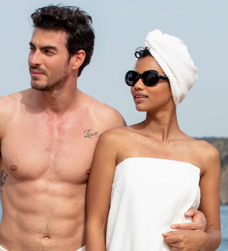 Cotton Hair Drying Towel Wrap - The Coral Palm LLC