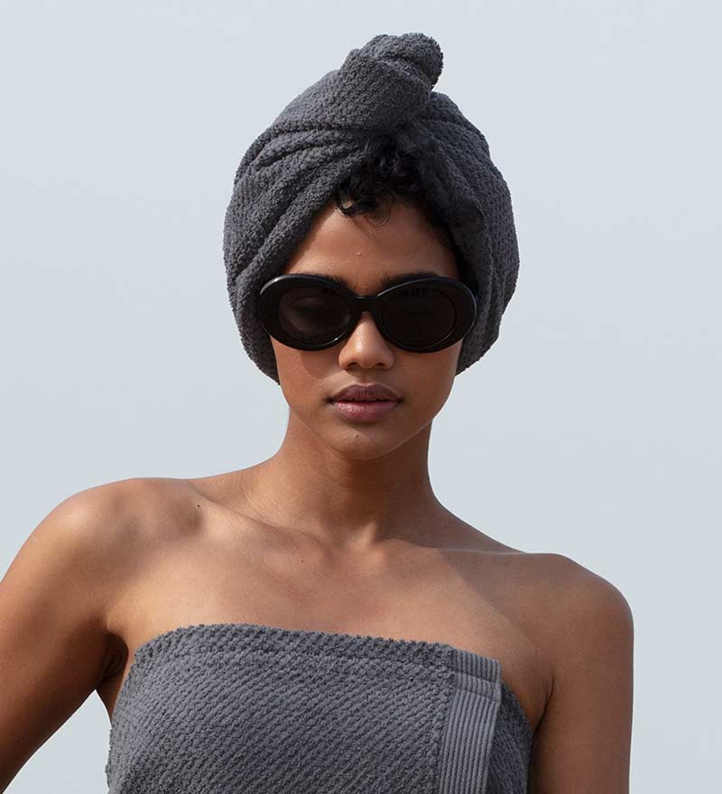 Cotton Hair Drying Towel Wrap - The Coral Palm LLC