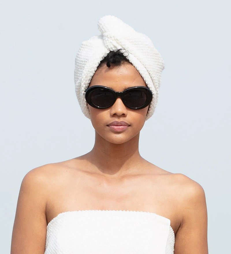 Cotton Hair Drying Towel Wrap - The Coral Palm LLC