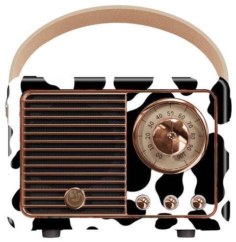Cow Print Vintage Speaker - The Coral Palm LLC