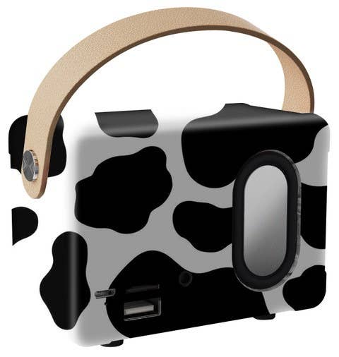 Cow Print Vintage Speaker - The Coral Palm LLC