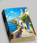 Santorini Greece leather Journal