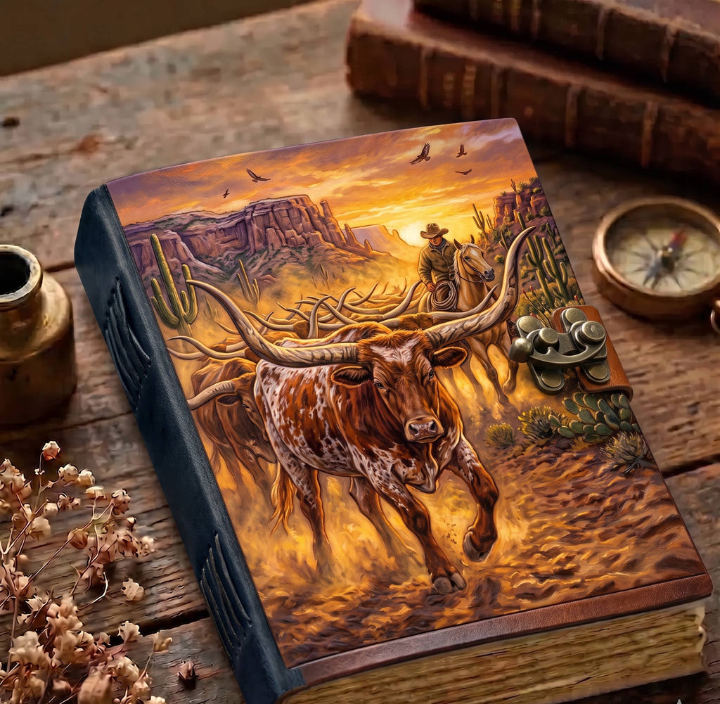 Rustic Farmhouse Leather Journal – Farm Animal Journal