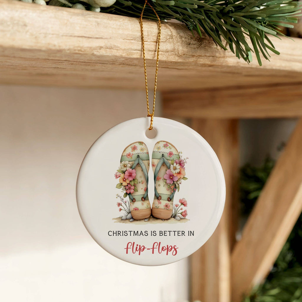 Christmas at the Beach Ornament, Coastal Tourist Souvenir