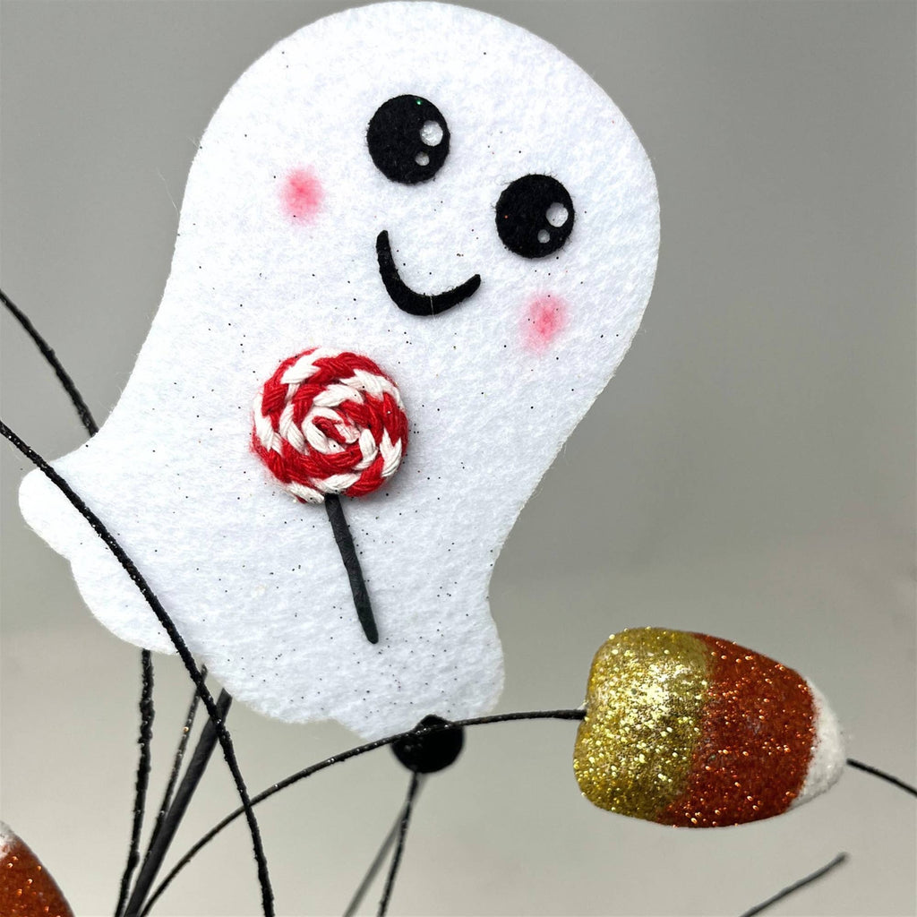 29" Felt Ghost & Candy Corn Halloween Spray