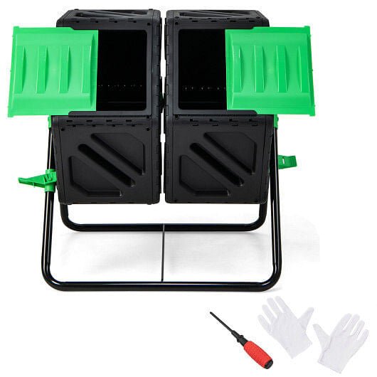 EcoTurn 360° Dual-Chamber Compost Tumbler - The Coral Palm LLC