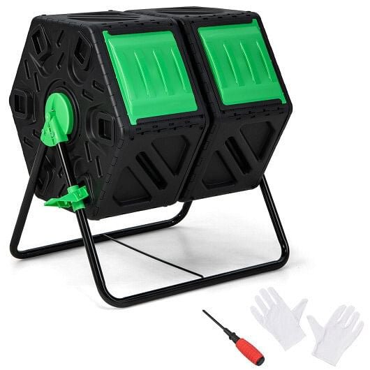 EcoTurn 360° Dual-Chamber Compost Tumbler - The Coral Palm LLC