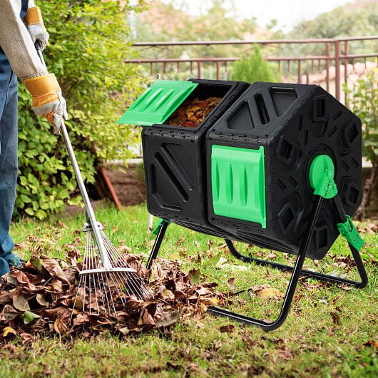 EcoTurn 360° Dual-Chamber Compost Tumbler - The Coral Palm LLC