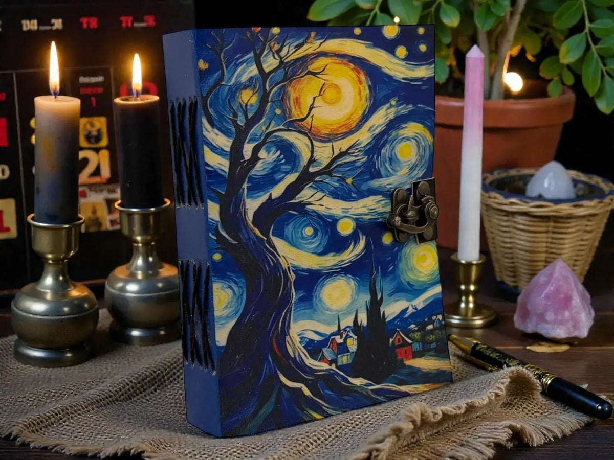 Starry Night Handmade Leather Journal