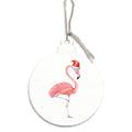 Santa Flamingo Wooden Ornament
