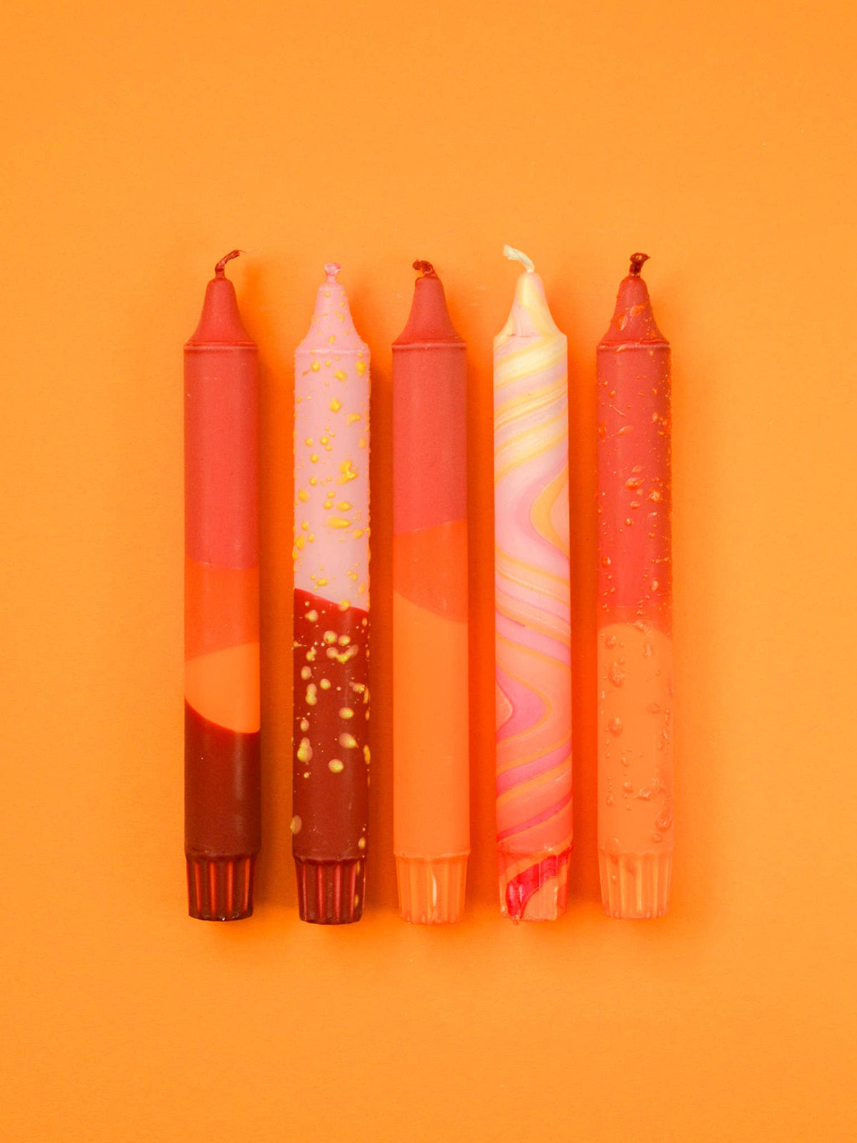 Copenhagen Autumn Glow Hand-Decorated Taper Candle Set