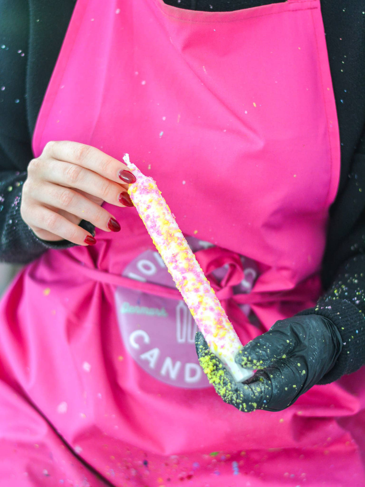 Copenhagen Confetti Hand-Decorated Taper Candle