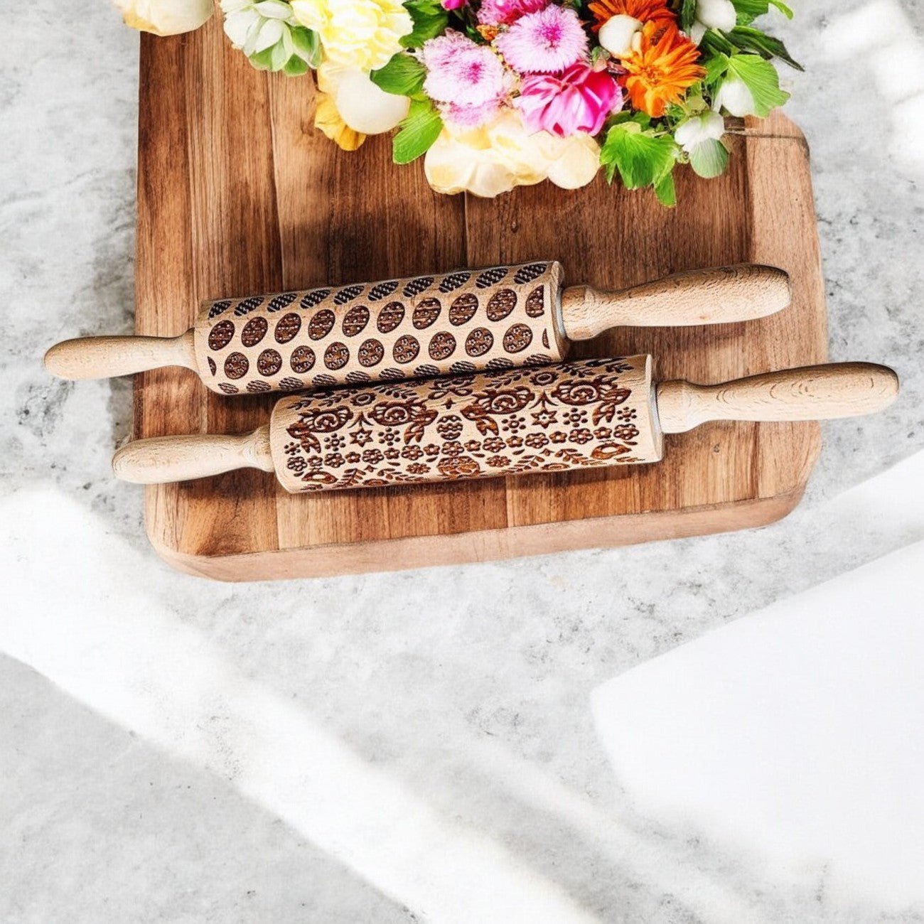 Spring Heirloom Embossed Rolling Pin Gift Set - The Coral Palm LLC
