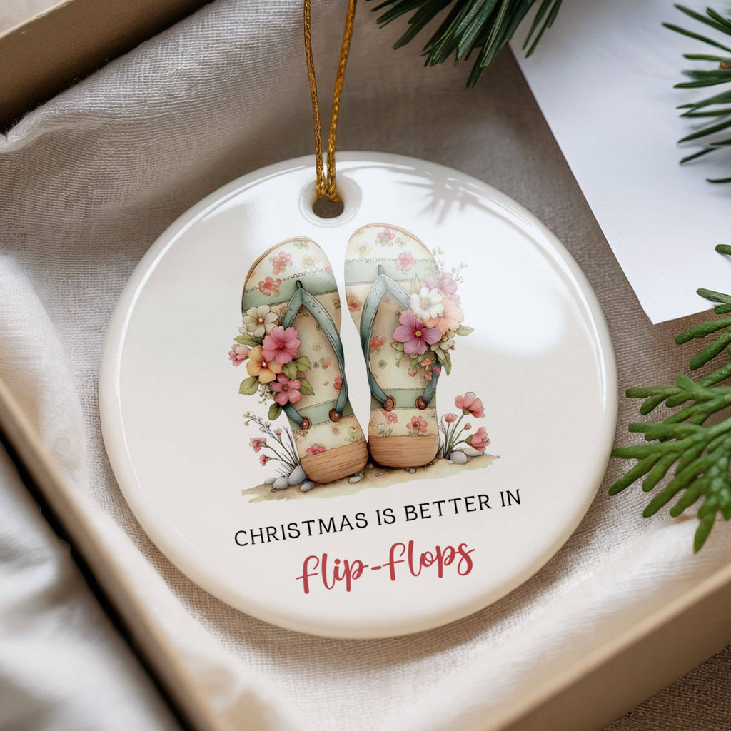 Christmas at the Beach Ornament, Coastal Tourist Souvenir
