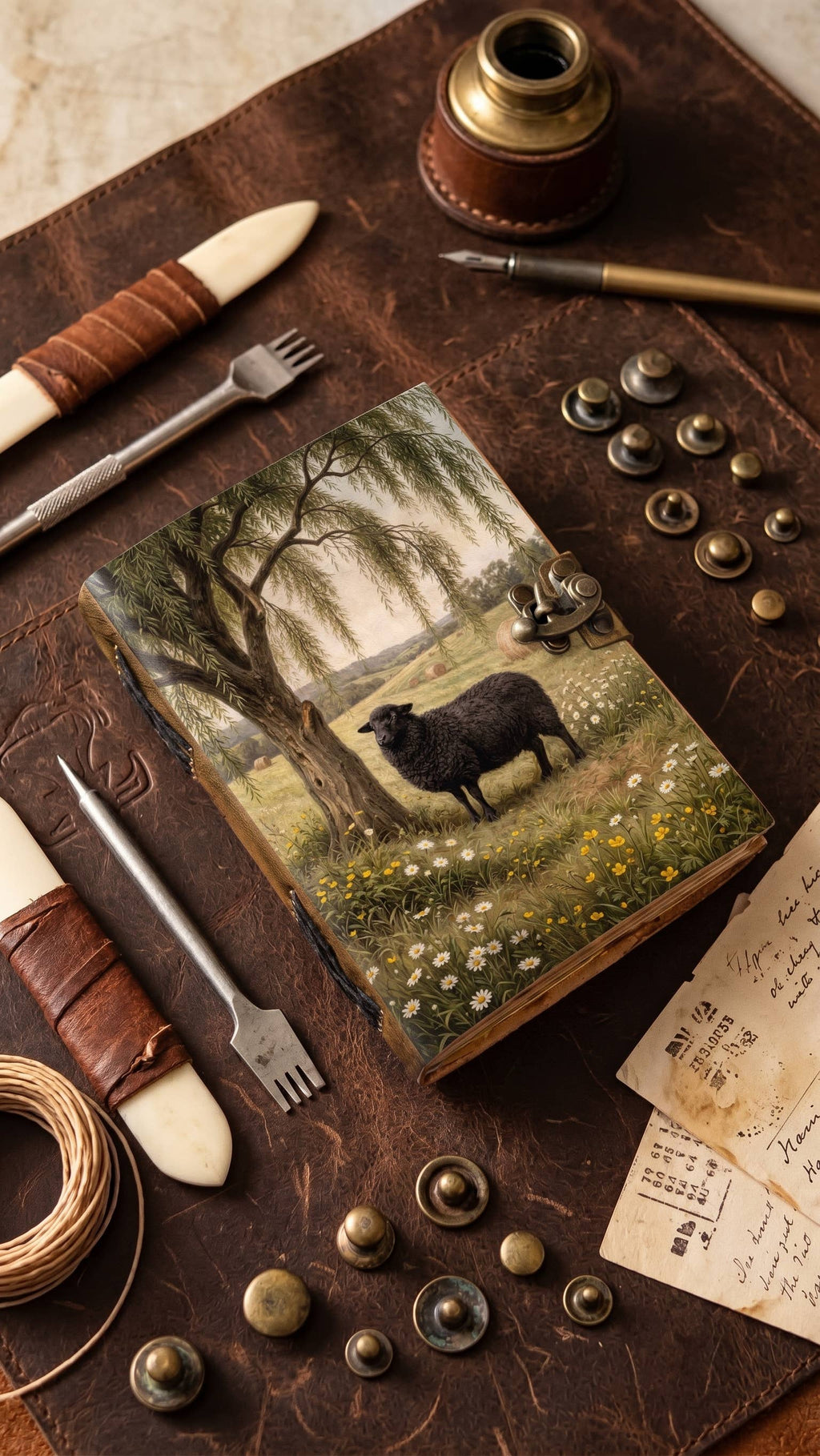 Rustic Farmhouse Leather Journal – Farm Animal Journal