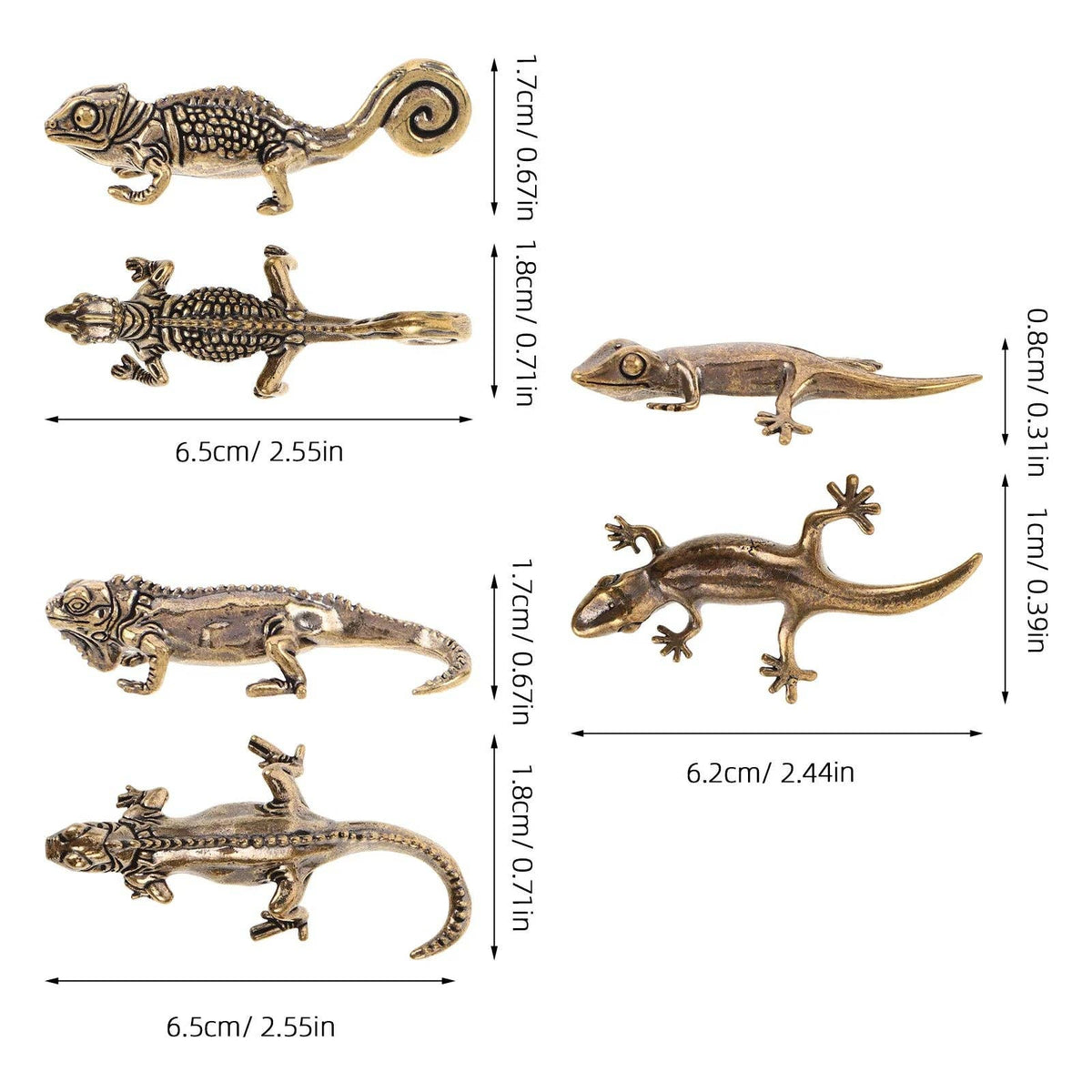 Antiques Brass Miniature Gecko Figurine