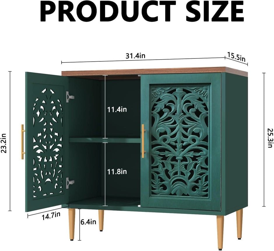 Emerald Coast Vintage Carved Cabinet - The Coral Palm LLC