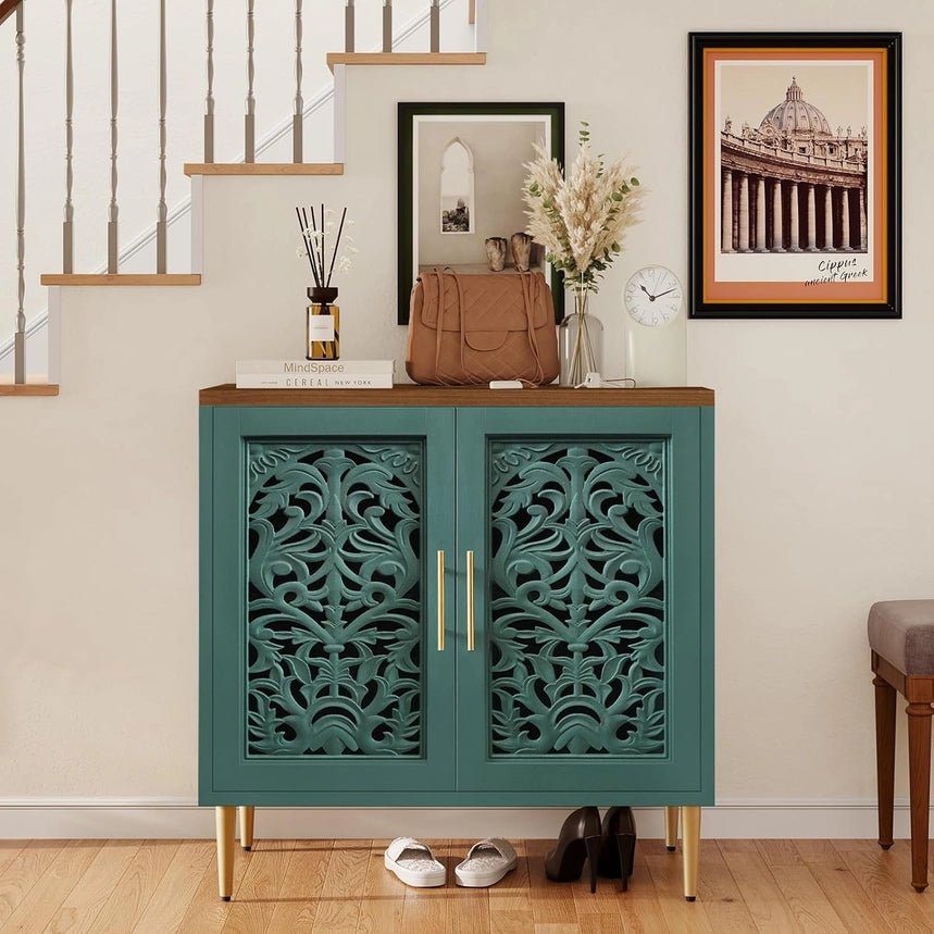 Emerald Coast Vintage Carved Cabinet - The Coral Palm LLC