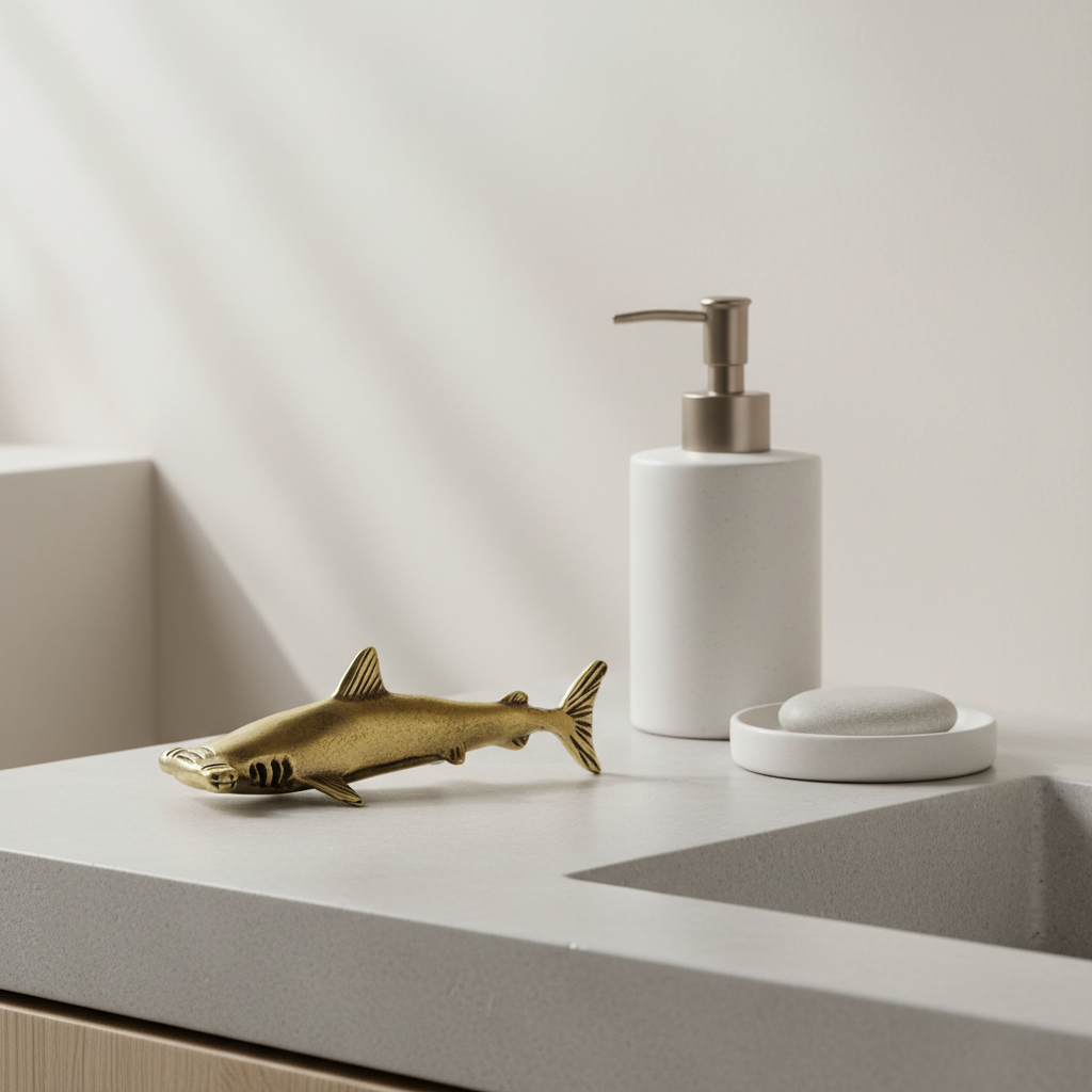 Antique Brass Hammerhead Shark