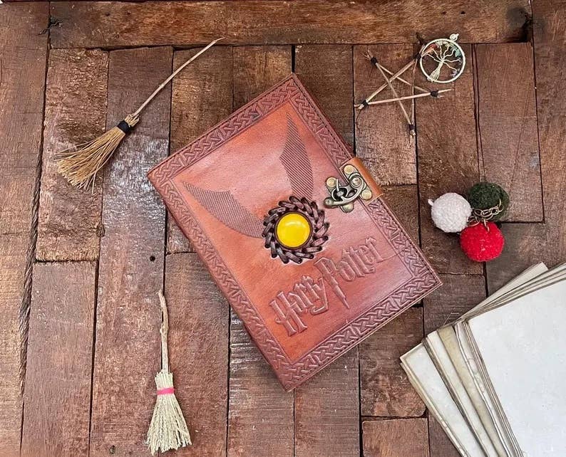 Harry Potter Leather Journal Spell Book, Book Of Wizards