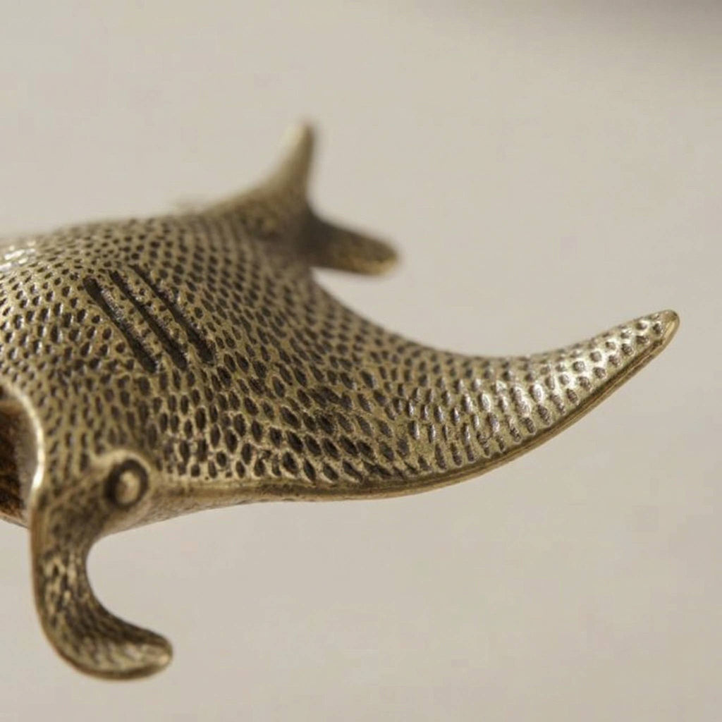 Antique Brass Miniature Manta Ray Figurine