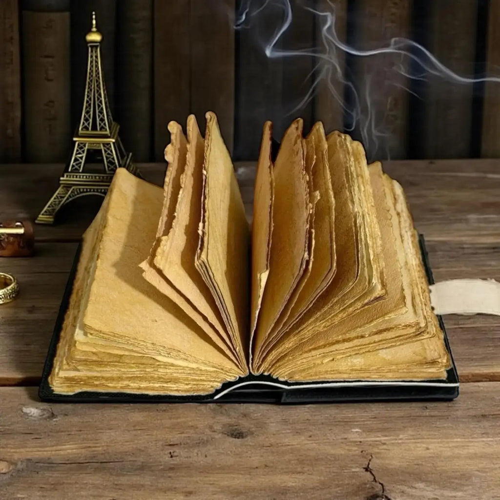 Fairy Leather Grimoire Journal – Handmade Book of Shadows - The Coral Palm LLC
