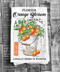 Florida State Flower Orange Blossom Flour Sack Tea Towel - The Coral Palm