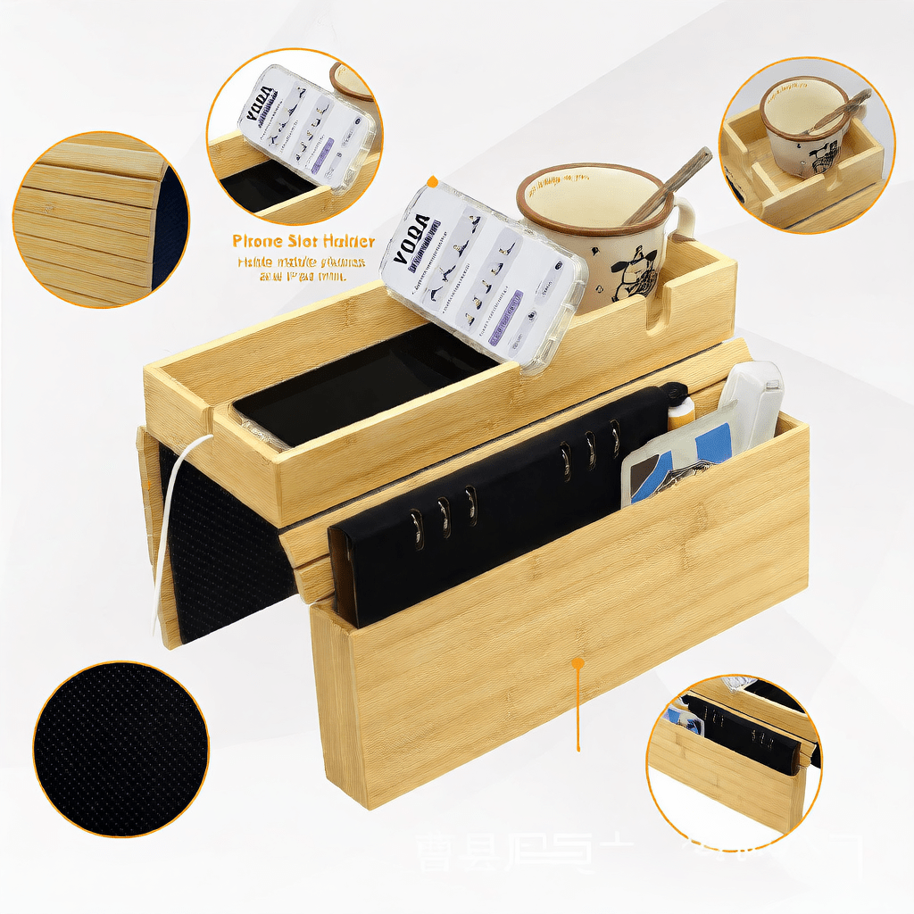 Foldable Natural Bamboo Sofa Arm Tray - The Coral Palm LLC