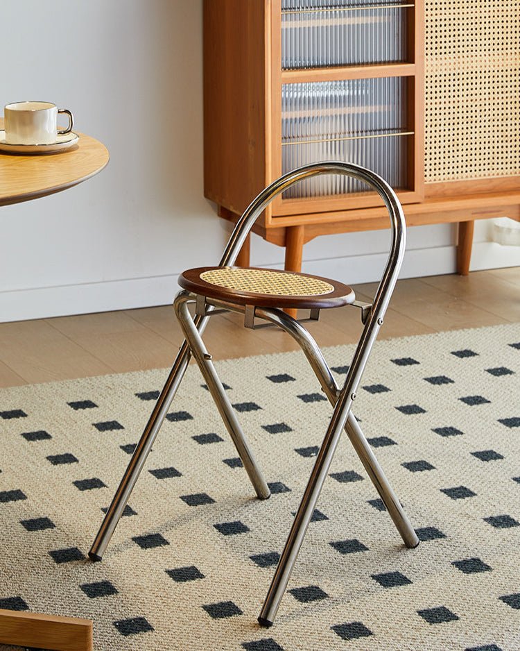Folding Rattan Folding Bistro Stool - The Coral Palm LLC