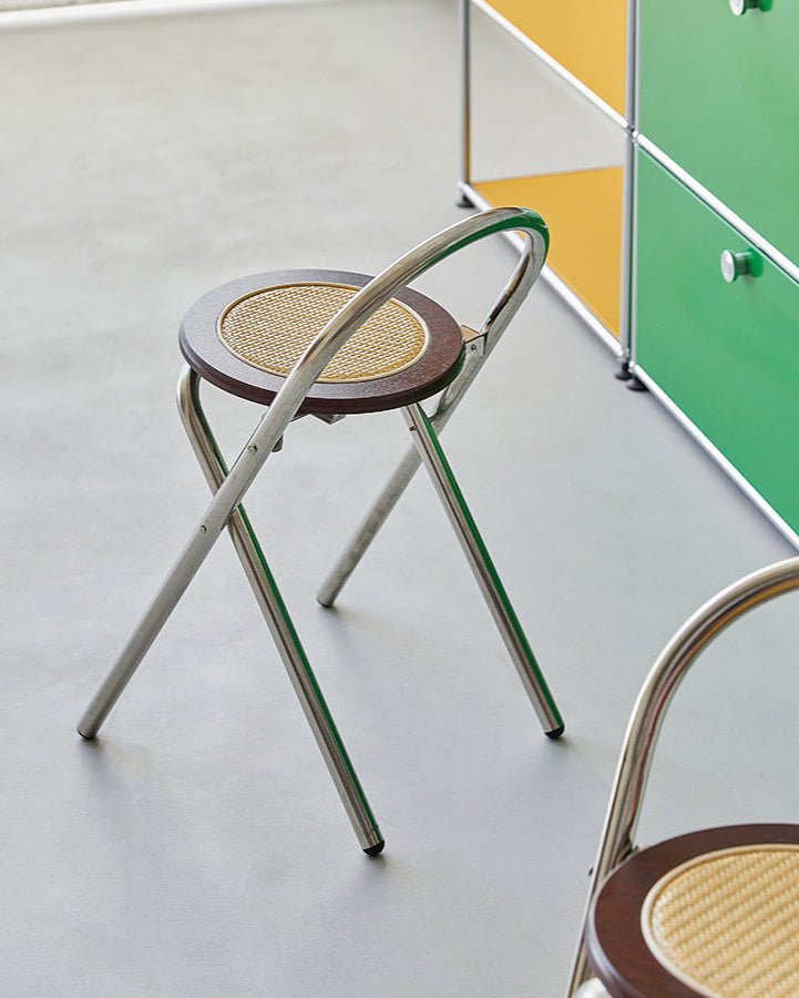 Folding Rattan Folding Bistro Stool - The Coral Palm LLC