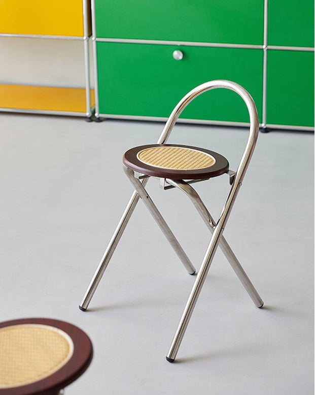 Folding Rattan Folding Bistro Stool - The Coral Palm LLC