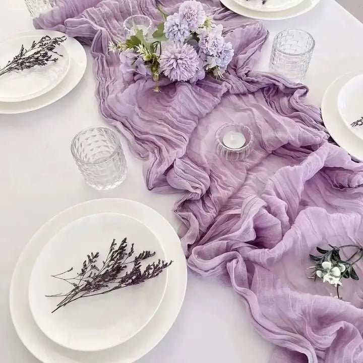 Hand - Dyed Wrinkled Table Runner - The Coral Palm LLC