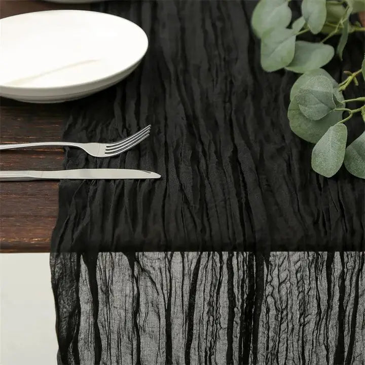 Hand - Dyed Wrinkled Table Runner - The Coral Palm LLC
