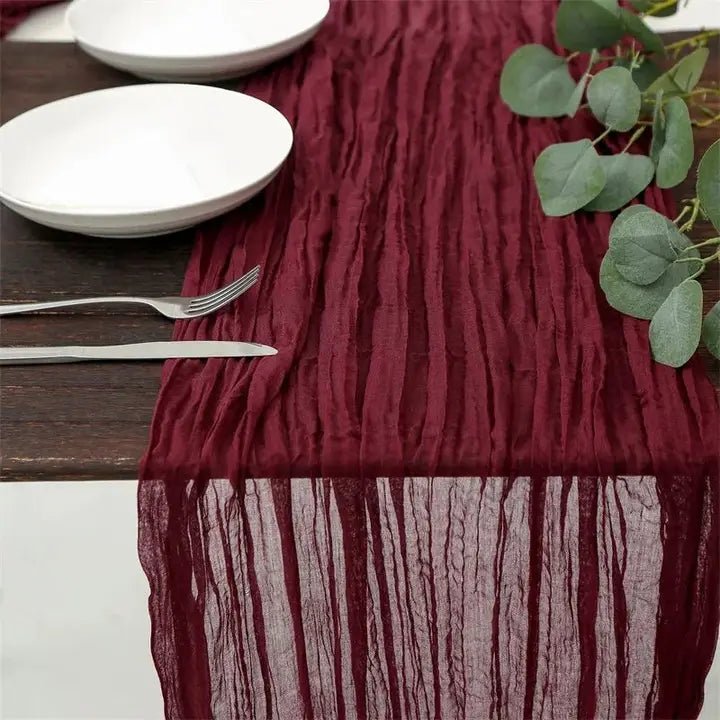 Hand - Dyed Wrinkled Table Runner - The Coral Palm LLC