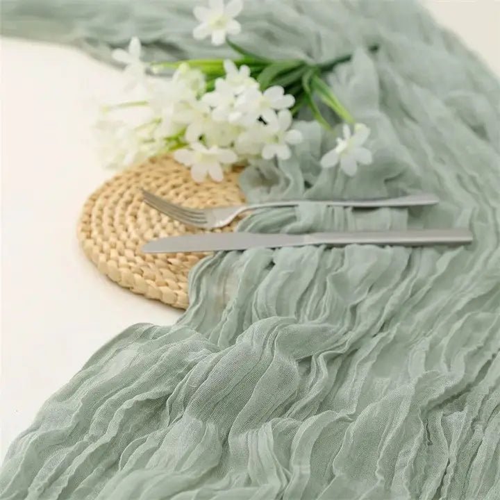 Hand - Dyed Wrinkled Table Runner - The Coral Palm LLC