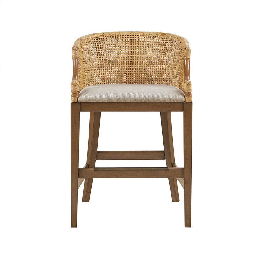 Handcrafted Natural Rattan Counter Stool - The Coral Palm LLC