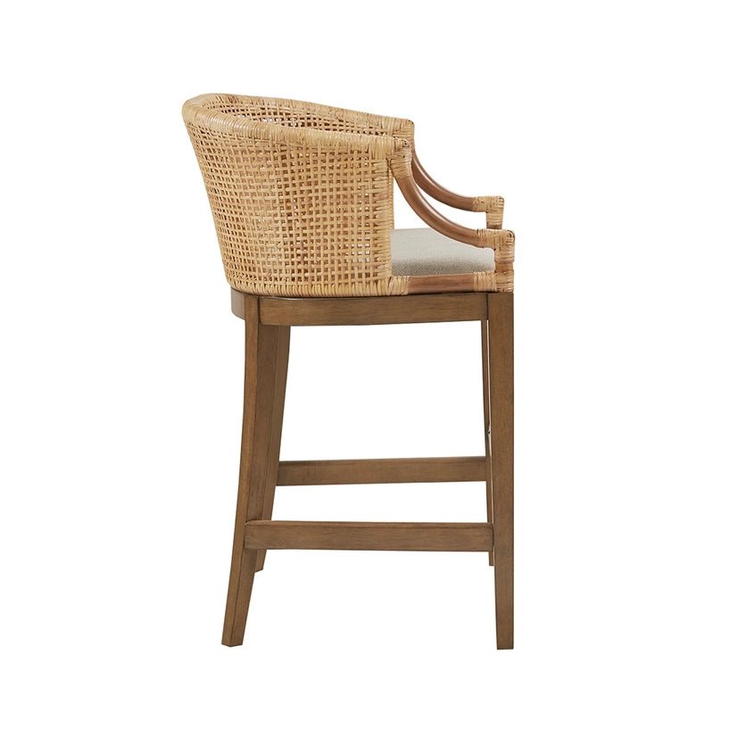 Handcrafted Natural Rattan Counter Stool - The Coral Palm LLC