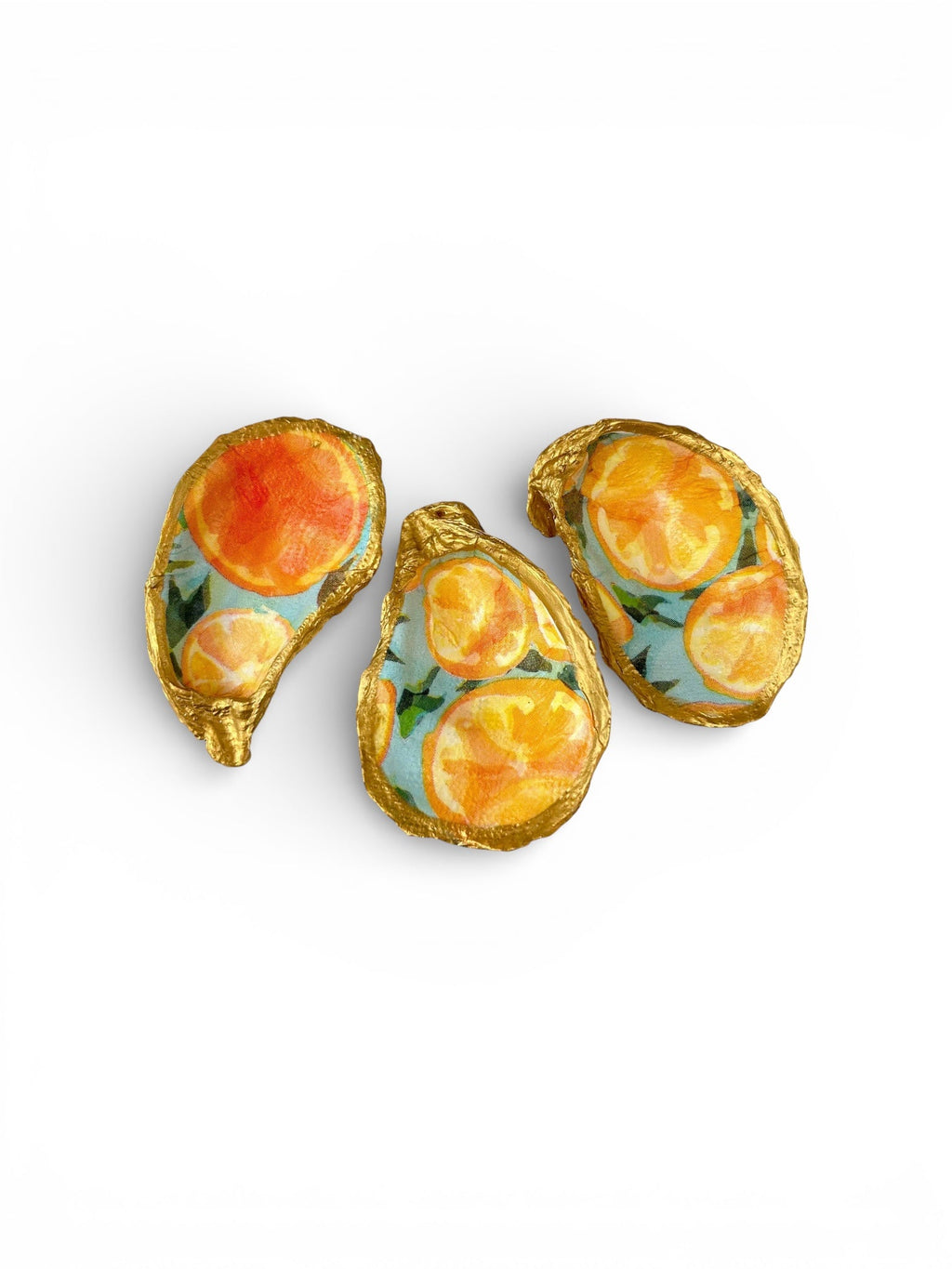 Handcrafted Orange Slice Oyster Shell Jewelry Dish - The Coral Palm LLC